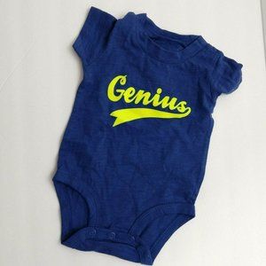 Genius Infant T-shirt With Snaps Carter's Baby 3 Months Blue Yellow
